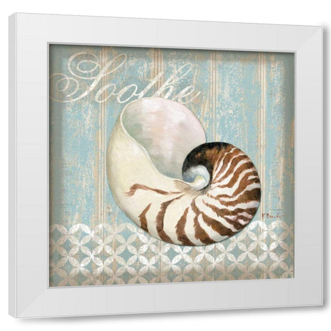 Spa Shells III White Modern Wood Framed Art Print by Brent, Paul