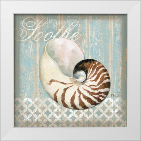 Spa Shells III White Modern Wood Framed Art Print by Brent, Paul
