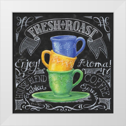 Chalkboard Coffee I White Modern Wood Framed Art Print by Brent, Paul