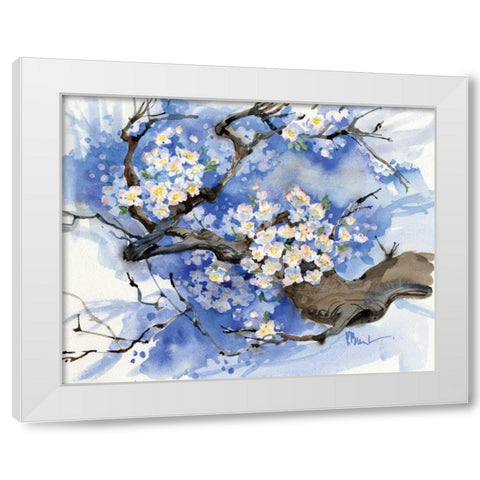 Cherry Blossoms II White Modern Wood Framed Art Print by Brent, Paul