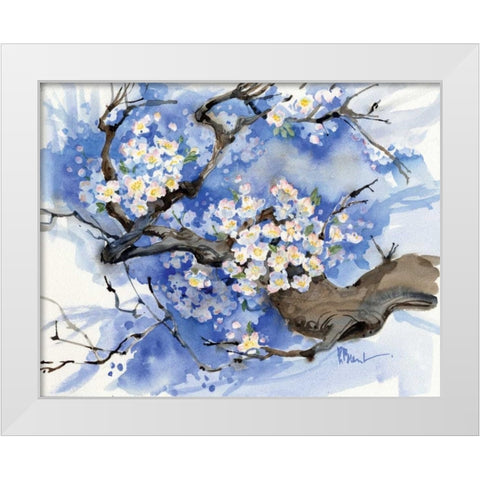Cherry Blossoms II White Modern Wood Framed Art Print by Brent, Paul