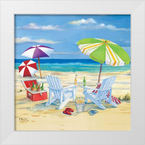 5 o-clock Beach I White Modern Wood Framed Art Print by Brent, Paul