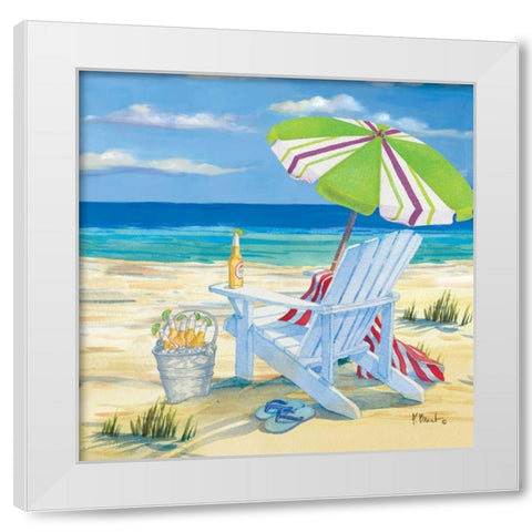 5 oclock Beach II White Modern Wood Framed Art Print by Brent, Paul