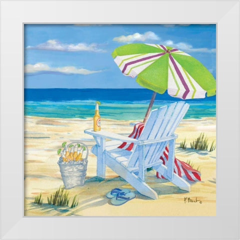 5 oclock Beach II White Modern Wood Framed Art Print by Brent, Paul