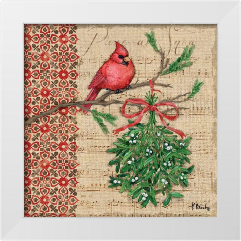 Burlap Holiday I White Modern Wood Framed Art Print by Brent, Paul