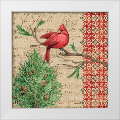 Burlap Holiday II White Modern Wood Framed Art Print by Brent, Paul