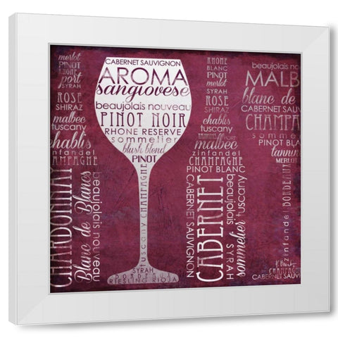 Vino Lingo I White Modern Wood Framed Art Print by Brent, Paul