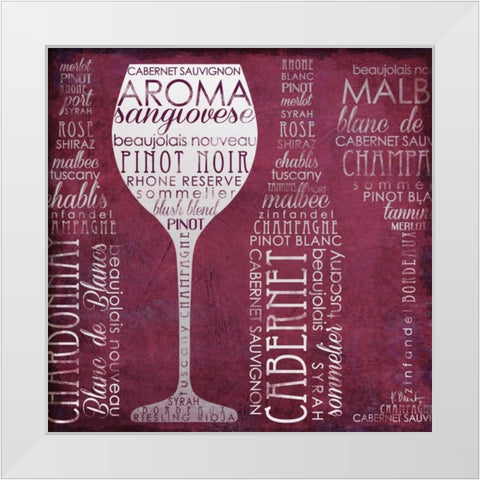 Vino Lingo I White Modern Wood Framed Art Print by Brent, Paul