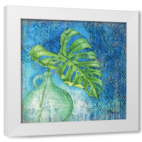 Sea Glass Palm I White Modern Wood Framed Art Print by Brent, Paul