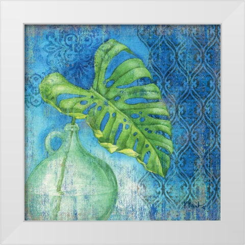 Sea Glass Palm I White Modern Wood Framed Art Print by Brent, Paul