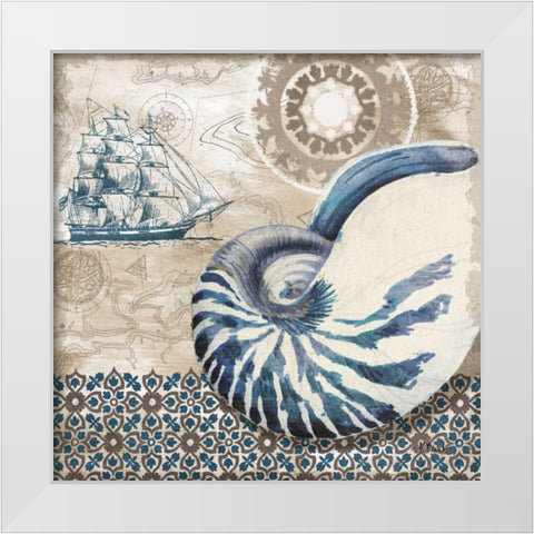 Tide Pool Shells I White Modern Wood Framed Art Print by Brent, Paul