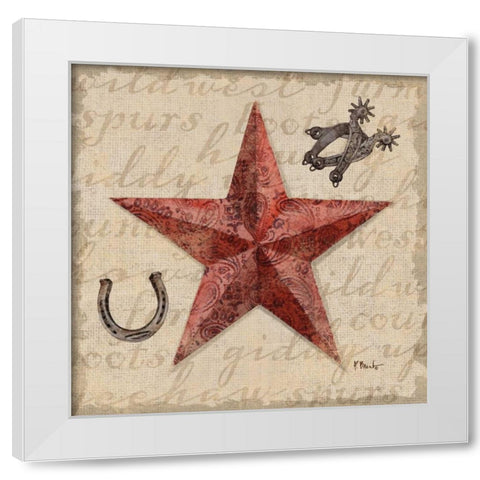 Bandana Barn Star I White Modern Wood Framed Art Print by Brent, Paul