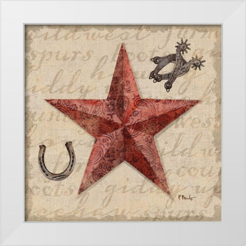 Bandana Barn Star I White Modern Wood Framed Art Print by Brent, Paul