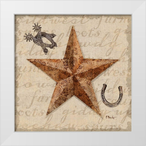 Bandana Barn Star IV White Modern Wood Framed Art Print by Brent, Paul