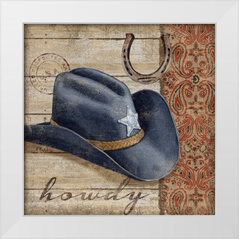 Wild West Hats I White Modern Wood Framed Art Print by Brent, Paul
