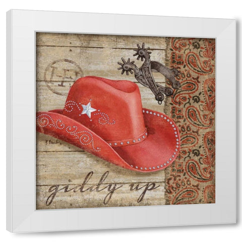 Wild West Hats III White Modern Wood Framed Art Print by Brent, Paul