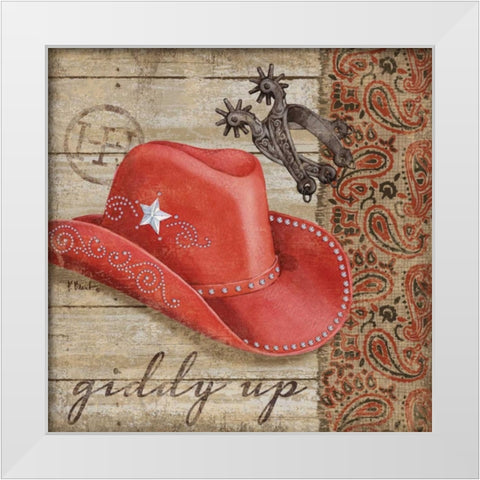 Wild West Hats III White Modern Wood Framed Art Print by Brent, Paul