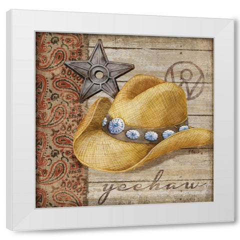 Wild West Hats IV White Modern Wood Framed Art Print by Brent, Paul