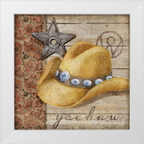 Wild West Hats IV White Modern Wood Framed Art Print by Brent, Paul