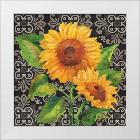 Sunflower Chic I White Modern Wood Framed Art Print by Brent, Paul