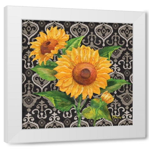 Sunflower Chic II White Modern Wood Framed Art Print by Brent, Paul