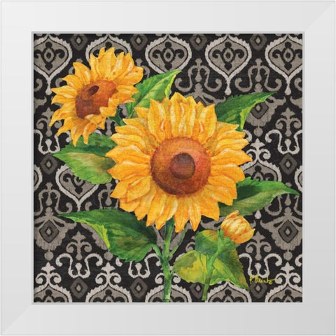 Sunflower Chic II White Modern Wood Framed Art Print by Brent, Paul