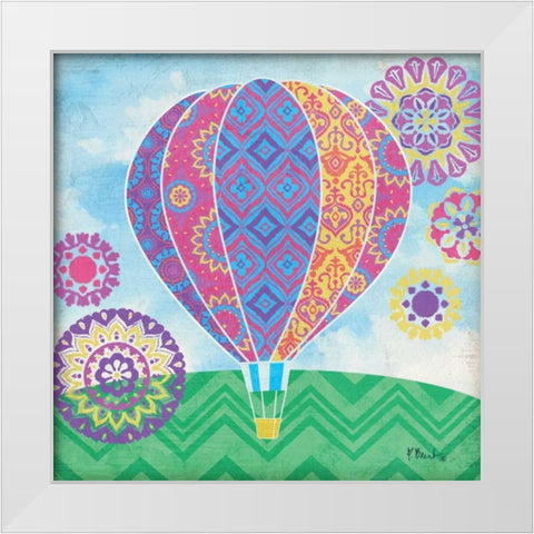 Fantasy Balloons I White Modern Wood Framed Art Print by Brent, Paul