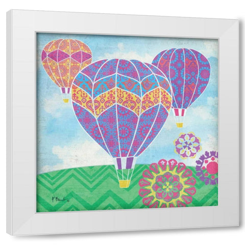 Fantasy Balloons II White Modern Wood Framed Art Print by Brent, Paul