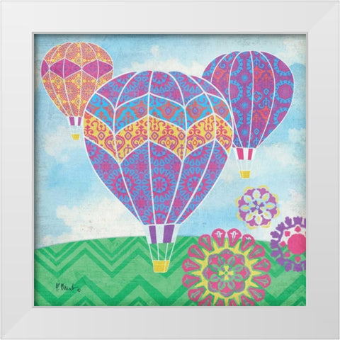Fantasy Balloons II White Modern Wood Framed Art Print by Brent, Paul