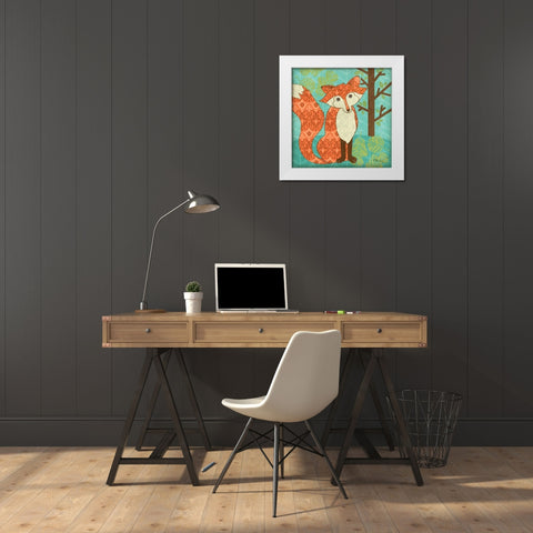 Fantasy Fox I White Modern Wood Framed Art Print by Brent, Paul
