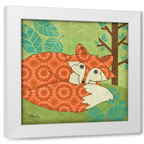 Fantasy Fox III White Modern Wood Framed Art Print by Brent, Paul