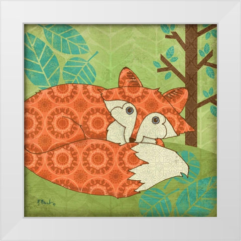 Fantasy Fox III White Modern Wood Framed Art Print by Brent, Paul