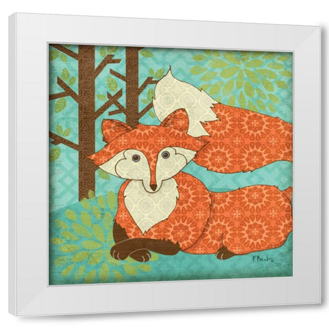 Fantasy Fox IV White Modern Wood Framed Art Print by Brent, Paul