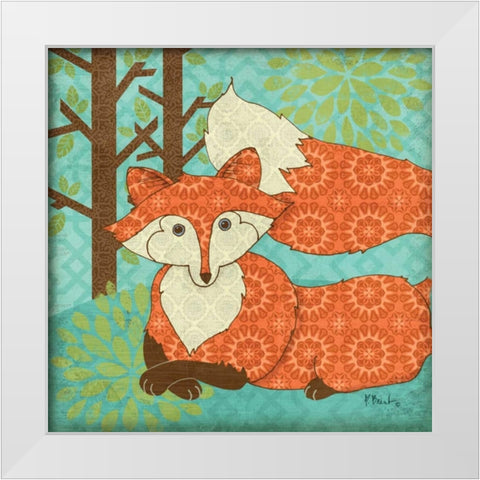Fantasy Fox IV White Modern Wood Framed Art Print by Brent, Paul