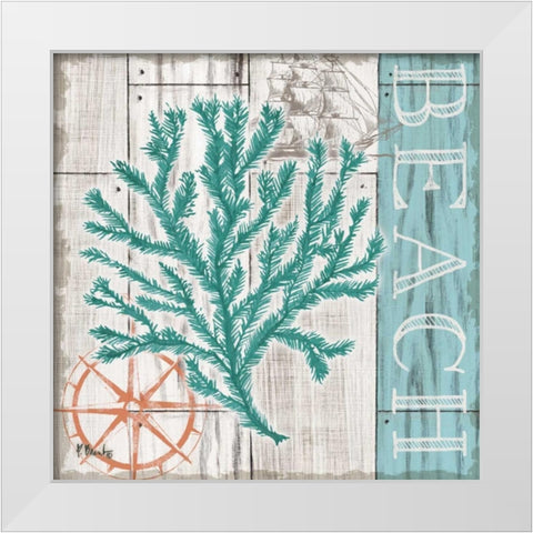 Coral Azul II White Modern Wood Framed Art Print by Brent, Paul
