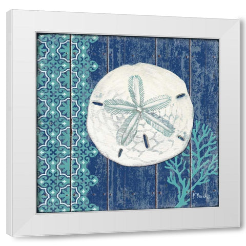 Indigo Sea I White Modern Wood Framed Art Print by Brent, Paul