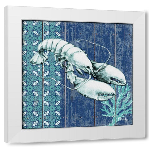 Indigo Sea VII White Modern Wood Framed Art Print by Brent, Paul