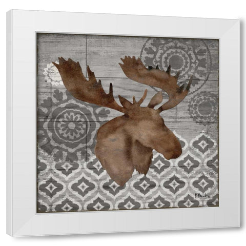 Woodland Ikat III White Modern Wood Framed Art Print by Brent, Paul