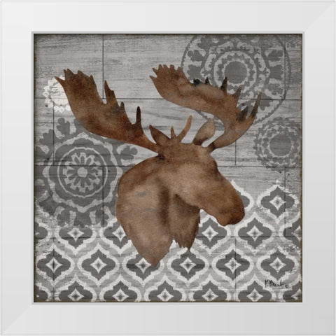 Woodland Ikat III White Modern Wood Framed Art Print by Brent, Paul