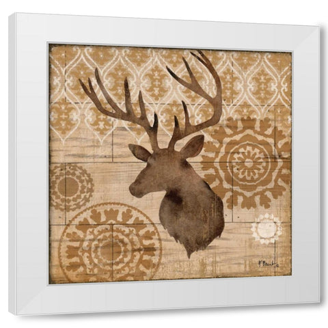Woodland Ikat IV White Modern Wood Framed Art Print by Brent, Paul