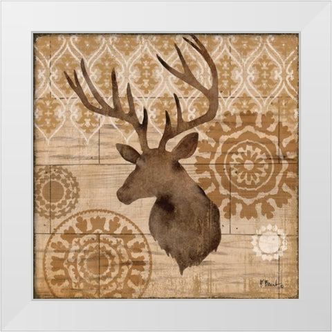 Woodland Ikat IV White Modern Wood Framed Art Print by Brent, Paul