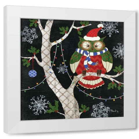 Winter Fantasy Owls I White Modern Wood Framed Art Print by Brent, Paul