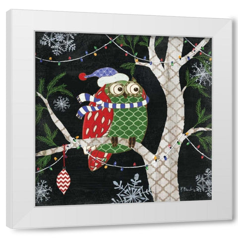 Winter Fantasy Owls III White Modern Wood Framed Art Print by Brent, Paul