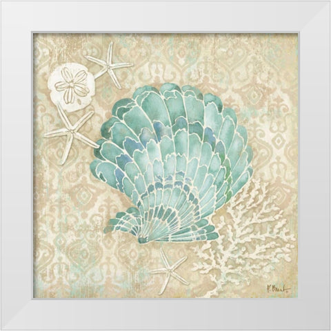 Laguna Shells I White Modern Wood Framed Art Print by Brent, Paul
