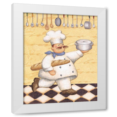 Le Chef et le Pain White Modern Wood Framed Art Print by Brissonnet, Daphne