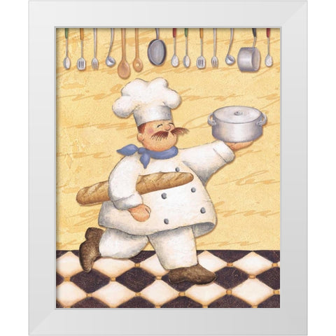 Le Chef et le Pain White Modern Wood Framed Art Print by Brissonnet, Daphne