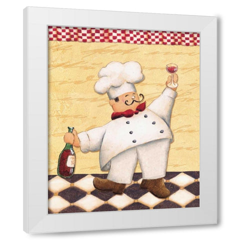 Le Chef et le Vin White Modern Wood Framed Art Print by Brissonnet, Daphne