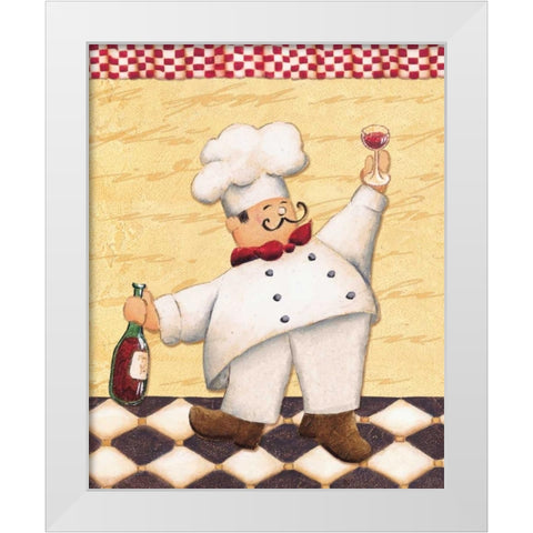 Le Chef et le Vin White Modern Wood Framed Art Print by Brissonnet, Daphne