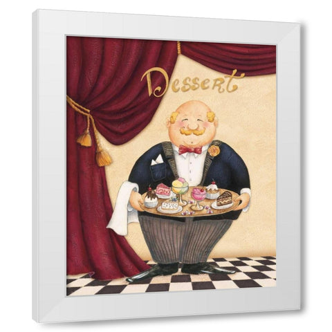 The Waiter - Dessert White Modern Wood Framed Art Print by Brissonnet, Daphne