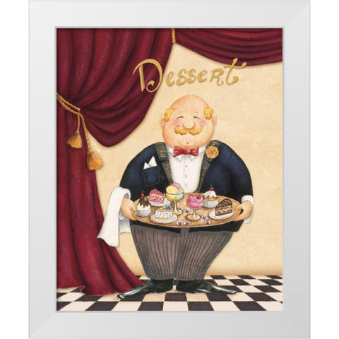 The Waiter - Dessert White Modern Wood Framed Art Print by Brissonnet, Daphne